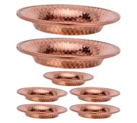 Garneck 7 Piezas Cuencos Indios Martillados de Metal para Servir Curry Arroz y Sopa Menaje Resistente y Versátil para Cocina Asiática Apto para Lavavajillas y Uso Diario