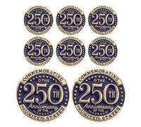 Garneck 8 Piezas Juego de 8 Pines Patrióticos Conmemorativos del 250.º Aniversario de Estados Unidos, Broches de Solapa de Metal Esmaltado de 3 CM, para Mujeres y Hombres, Ideales para