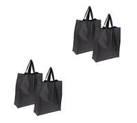 Garneck 8piezas Bolsa Plegable De Tela No Tejida Resistente y Reutilizable Grande Pack De y Almacenamiento Supermercado Negro