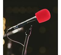 Garneck 8piezas Cubierta de Espuma para Micrófono Protector Antiviento Fundas Reutilizables para Karaoke Color Rojo para Micrófono de Mano