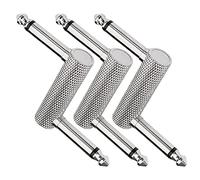 Garneck Adaptador de Pedales de Guitarra Tipo Z de Doble Cabezal de Cobre, Resistente al Desgaste, Paquete de 3 Piezas para Conectar Efectos Puerto de 6,35 Mm