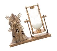 Garneck Adorno Vintage de Reloj de Arena Dorado Decoración Retro para Oficina y Hogar Pieza Creativa de Metal Diseño de Faro Adorno de Mesa Artística para Sala de Estar