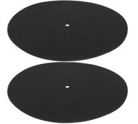 Garneck Almohadilla de Fieltro Negra para Tocadiscos de Vinilo, Protectora Reemplazo, Paquete de 2 Unidades para Discos de Vinilo en Uso Doméstico