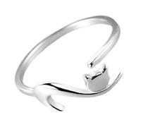 Garneck Anillo Abierto De Gato Ajustable Elegante De Metal Para Mujeres y Adolescentes, Joyería Estética De Moda Para Fiestas y Cosplay, Tamaño Único