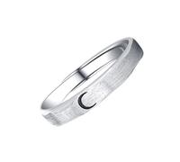 Garneck Anillo Ajustable de Plata S925 Diseño Abierto de Sol y Luna Anillo Elegante para Boda y Accesorio de Dedo Unisex Obsequio Romántico para San Valentín