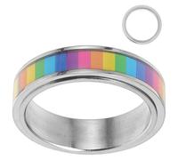 Garneck Anillo Bandera del Arcoíris Joyería de Anillo Arcoíris para Hombres y Mujeres para Orgullo Lgtbi