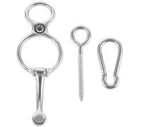 Garneck Anillo de Seguridad para Caballos de Acero Inoxidable Tornillo Afilado, Equipo de Amarre Sólido y Liberación Gradual para Actividades Ecuestres y Competiciones