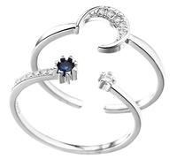 Garneck Anillos Ajustables para Mujer 2piezas de Cobre en Plata Diseño Creativo y Delicado para Fiestas y Ocasiones Obsequios
