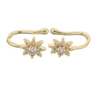 Garneck Anillos Nasales Falsos en Forma de U 2 Piezas con Estrellas Microengastadas de Circonita Cúbica Clip sin Perforación Joyería Ligera para Mujer Adecuado para Fiestas y Uso Diario
