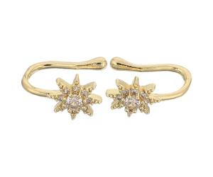 Garneck Anillos Nasales Falsos en Forma de U 2 Piezas con Estrellas Microengastadas de Circonita Cúbica Clip sin Perforación Joyería Ligera para Mujer Adecuado para Fiestas y Uso Diario