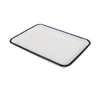 Garneck Bandeja para Hornear Esmaltada Rectangular Plato para Servir Multifuncional 34x24 Cm de Hierro Fundido, Resistente al Horno y Refrigerador, Adecuado para Pizza, Frutas y Pan
