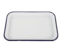 Garneck Bandeja Rectangular Esmaltada Antiadherente para Horno y Asado | Color Claro, Reutilizable y Lavable, Conduce Calor Rápido, Uso Práctico en Cocina, Formato Rectangular