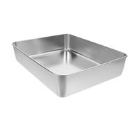 Garneck Bandeja y Resistencia al Desgaste para Hornear Rectangular de Acero Inoxidable Bordes Lisos Adecuado para Pasteles y Horneados Salados