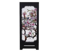 Garneck Biombo Plegable Acrílico Chino Mini 25x30 Cm, Pantalla Decorativa de Escritorio Estampado Floral, Divisor de Ambientes para Oficina y Hogar, Adorno Feng Shui