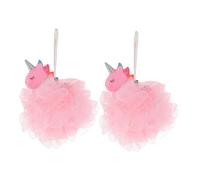 Garneck Bola de Malla de Ducha de Unicornio para Niños, Esponja Exfoliante y Delicada, Material Pe y Pvc, Paquete de 2 Unidades para Baño Seguro y Divertido