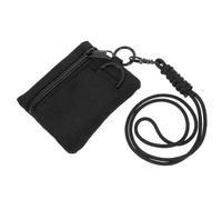 Garneck Bolsa Colgante Multifuncional para Auriculares Monedero Pequeño de Viaje Resistente Tela Oxford y Nailon Color Negro con Cordón Adecuado para Camping y Uso Deportivo