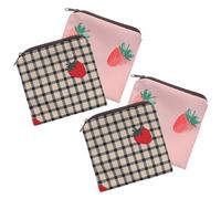 Garneck Bolsa de Almacenamiento para Compresas de Poliéster con Cremallera Práctica, Paquete de 4 Unidades Adecuado para Niñas en Su Primer Período Menstrual