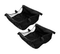 Garneck Bolsa Lateral para Cochecito de Ñiño 2 Piezas, Cesta Organizadora Grande y Resistente, Nylon Durable, Almacenamiento Debajo del Asiento para Paseo y Compras, Color Negro