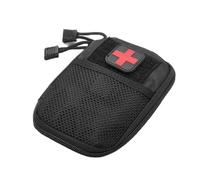 Garneck Bolsa Médica Compartmento de Almacenamiento Portátil Negro de Nylon para Primeros Auxilios Adecuado para Viajes y Escalada