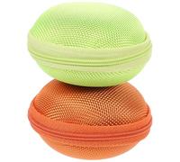 Garneck Bolsa Portátil para Aceites Esenciales 7 Compartimentos para Frascos 1-2 Ml Estuche EVA para Almacenamiento de Esmaltes y Aceites Pack 2 Unidades Verde Claro y Naranja