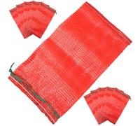 Garneck Bolsas De Malla para Productos Agrícolas 49x27 Cm Bolsa De Cebollas Reutilizable Polipropileno Cordón Ajustable para Almacenamiento y Transporte De Frutas y Verduras 50 Unidades Roja