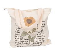 Garneck Bolso De Mano Floral para Mujer Tamaño Mediano, Bolsa De Lona Resistente Cremallera, Reutilizable y Ligera, Adecuado para Compras y Uso Diario, Tote Bag Estética y Práctica, Bolsa Ecológica