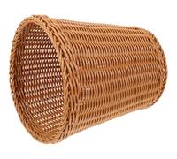 Garneck bote de basura cesta tejida para papelera cesto de basura para el hogar multiuso de plástico marrón estilo delicado