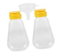 Garneck Botellas de Squeeze de Antigoteo con Embudo de Tarros para Salsas Ketchup y Dispensador de Condimentos Práctico y Transparente