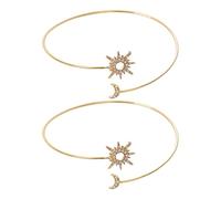 Garneck Brazalete para Brazo Dorado de Aleación Sol y Luna 2piezas