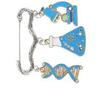 Garneck Broche de Esmalte Científico para Mujer, Pin de Solapa Microscopio y Doble Hélice Adn, Accesorio Metálico Resistente para Mochilas, Bolsas y Fiestas de Laboratorio, 1 Unidad