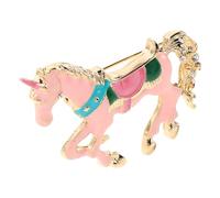 Garneck Broche de Solapa Caballo Esmalte con Cristales Pin Animal del Zodiaco Chino Accesorio para Traje y Celebración Año del Caballo Decoración Festiva Elegante