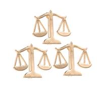 Garneck Broche de Solapa de Metal para Hombre, 3 Piezas, Diseño de Balanza Libra en Aleación Dorada, Pin de Camisa para Traje y Abrigo, Accesorio Elegante para Abogados y Estudiantes