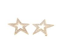 Garneck Broche de Solapa en Forma de Estrella Dorada, 2 Piezas, Aleación de Zinc Gemas de Imitación Brillantes, Broches Unisex para Trajes, Bufandas y Eventos Formales o Casuales