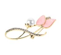 Garneck Broche de Tulipán con Pedrería Brillante para Mujer Accesorio Versátil para Abrigo Vestido Bufanda y Sombrero Pin Elegante para Traje y Ropa Exterior Joyería para Esposa