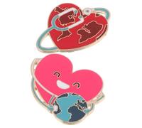 Garneck Broche Insignia De Corazón Metálico Para Enfermeras, Juego De 2 Piezas, Alfiler Médico Ligero y Resistente, Accesorios Laborales Para Uniformes, Diseño Planeta Tierra, Uso Profesional