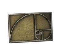 Garneck Broche Metálico en Espiral Proporción Áurea, Diseño Matemático Vintage Medieval, Pin de Solapa Rectangular para Profesor, Accesorio Único para Regalos y Ocasiones Obsequios