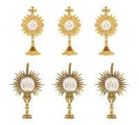 Garneck Broches de Cruz para Comunión y Bautizo 6 Piezas en Aleación de Zinc, Estilo Elegante y Cómodo para Uso en Eventos Sagrados y Ocasiones Obsequios