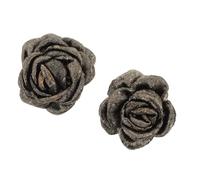Garneck Broches Decorativos Con Diseño De Flores Para Zapatos y Sombreros Hechos a Mano, Accesorios Desmontables De Tela Satén Borde Quemado, Color Oro Antiguo, Para Mujer y Eventos, Par De 2 Unidades