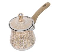 Garneck Cafetera Turca de Acero Inoxidable 720Ml Tapa y Asa Lateral Calentador Manual para Estufa de Gas Inducción y Fogata Jarra para Leche Chocolate y Mantequilla Cafetera Espresso