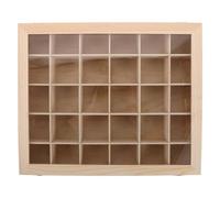 Garneck Caja de Madera con 30 Divisiones Transparentes para Exhibición de Gemas y Minerales, Uso en Decoración y Aprendizaje en Casa para Amantes Naturaleza