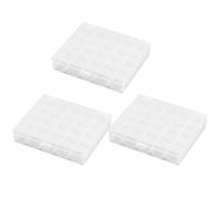 Garneck Caja Organizadora de Hilos Gutermann Diseño Portátil y Almacenamiento Seguro 25 Compartimentos de Plástico Pack de 3 Unidades para Máquina de Coser