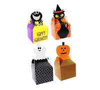 Garneck Cajas De Dulces De Halloween - Piezas Con Diseño De Gatos - Arañas Fantasmas y Calabazas Cajas De Golosinas Para Almacenamiento y En Fiestas Temáticas De Halloween