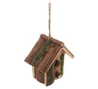 Garneck Casa Colgante para Pájaros de Corteza de Árbol Natural, Pajarera Rústica para Jardín Exterior, Nido para Colibrí y Aves Pequeñas, Decoración Ecológica de Jardín al Aire Libre