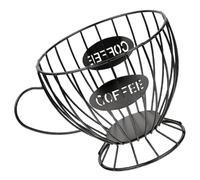 Garneck Cesta de Hierro Negra para Cápsulas de Café y Escurridor de Fruta Organizador Multiusos de Gran Capacidad para Escritorio y Cocina Porta Bocadillos y Almacenamiento Práctico