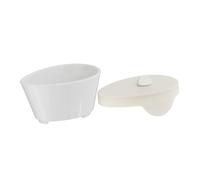 Garneck Cesta Vaporera Cerámica para Cocción Saludable Diseño Forma de Ventilador para Verduras Pescado y Dumplings Compatible con Arrocera y para Cocina