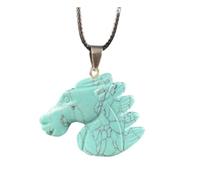 Garneck Colgante Adecuado Obsequio para Navidad o Acción de Gracias Color Aleatorio Forma de Caballo Ligero de Piedra Natural y Cuerda para Decoración de Collares