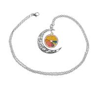 Garneck Collar Bohemio Diseño Hueco de Luna y Fruta Limón Collar de Aleación para Mujer Cadena Decorativa Elegante para Fiesta y Uso Diario Joyería Étnica para Obsequio