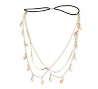 Garneck Collar Borlas de Gemas de Imitación Joyería de Aleación Diadema Frente Tocado Capas para Mujer para Fiesta o Boda Cadena Cabeza Forma de Cadena de Cabeza Gitana