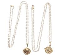 Garneck Collar Colgante de Piedra Volcánica Difusor Aceite Esencial, Cadena de Suéter Dorada, Gargantilla de Mujer para Obsequio, Estilo Boho, Piedra Lava Natural, Tamaño Único