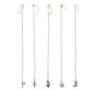 Garneck Collar de Navidad 5 Piezas Mixtas de Tarjetas de Deseos Collares de Joyas Festivos para Mujer Cadena Cuello Colgantes de Santa Claus Árbol de Navidad y Copo de Nieve Adecuado